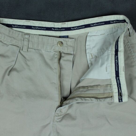 Polo Ralph Lauren Andrew Shorts Mens 34 Khaki Classic Chino 100% SOLD! - Picture 6 of 12